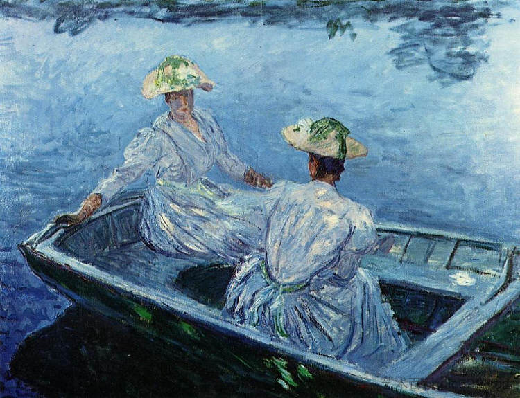 蓝排船 The Blue Row Boat (1887)，克劳德·莫奈