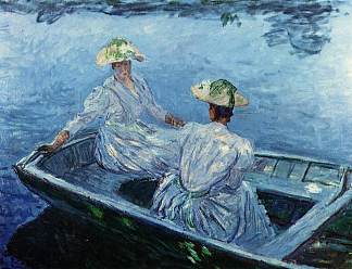 蓝排船 The Blue Row Boat (1887)，克劳德·莫奈