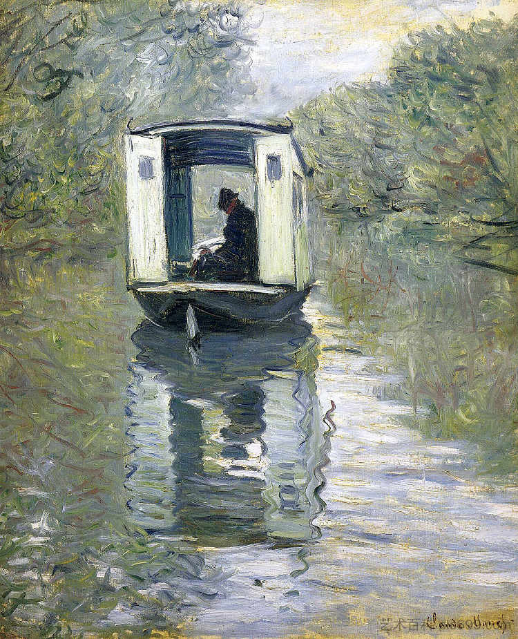 船工作室 The Boat Studio (1876)，克劳德·莫奈