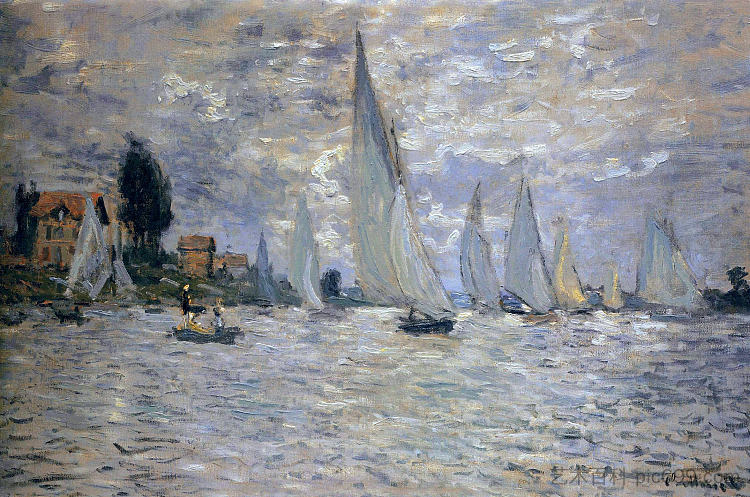 阿让特伊的帆船赛 The Boats Regatta at Argenteuil (1874)，克劳德·莫奈