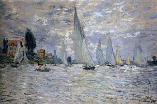 阿让特伊的帆船赛 The Boats Regatta at Argenteuil (1874)，克劳德·莫奈