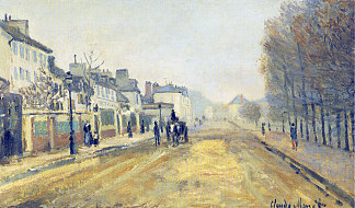 阿让特伊的赫洛伊斯大道 The Boulevard Heloise in Argenteuil (1872)，克劳德·莫奈