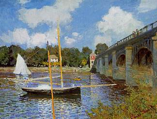 阿让特伊大桥 The Bridge at Argenteuil (1874)，克劳德·莫奈