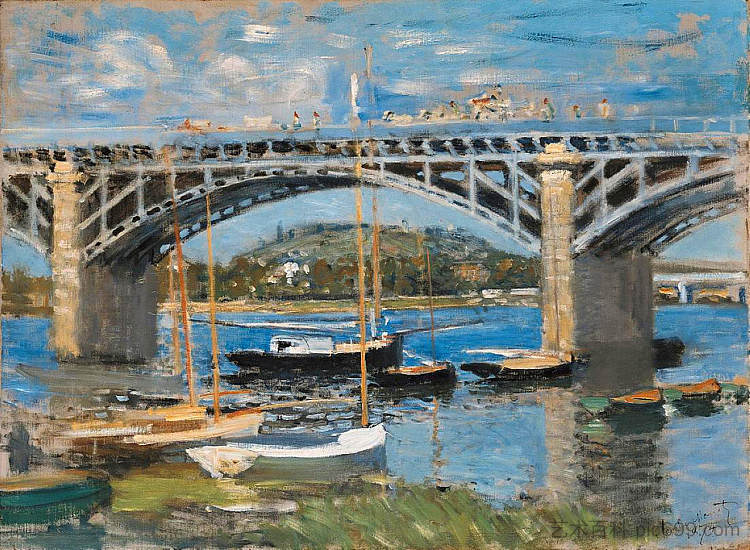 塞纳河上的大桥 The Bridge over the Seine (1874),克劳德·莫奈
