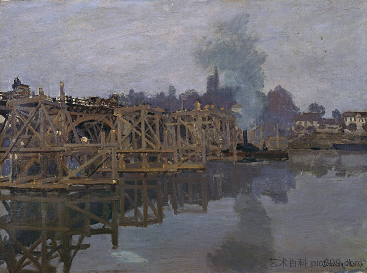 修复中的桥梁 The Bridge under Repair (1871 - 1872)，克劳德·莫奈