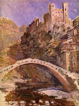 多尔恰夸城堡 The Castle of Dolceacqua (1884)，克劳德·莫奈