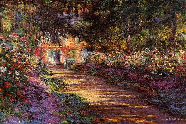 花园里的花 The Flowered Garden (1901 - 1902)，克劳德·莫奈