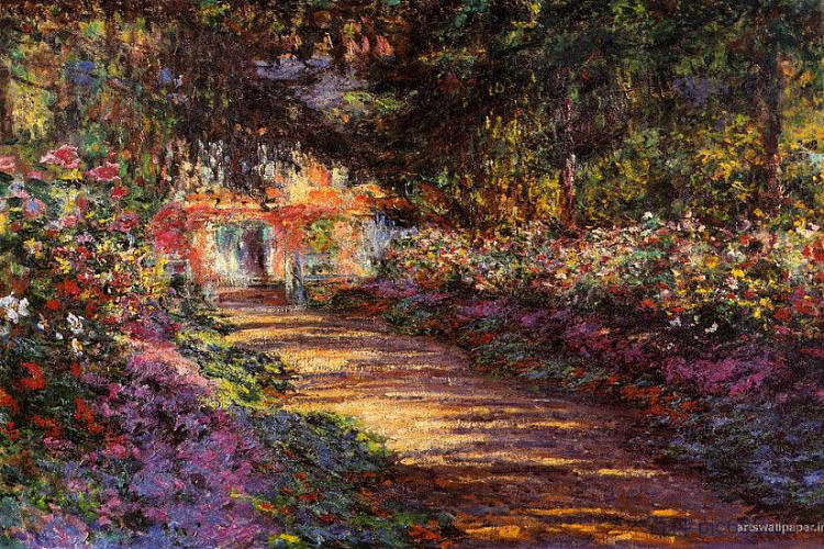 花园里的花 The Flowered Garden (1901 - 1902)，克劳德·莫奈