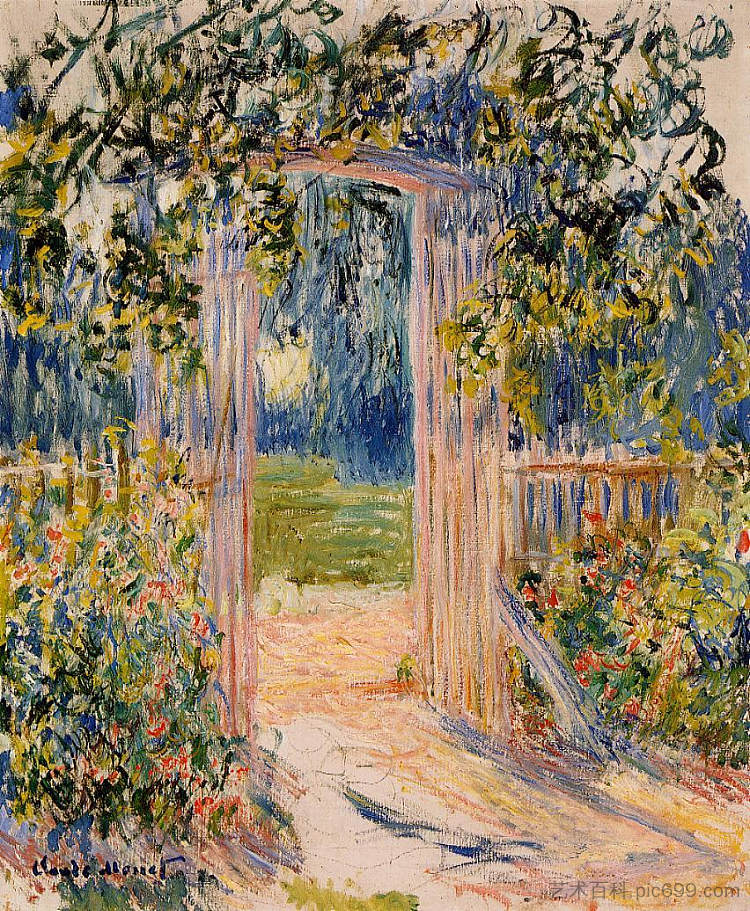 花园大门 The Garden Gate (1881),克劳德·莫奈