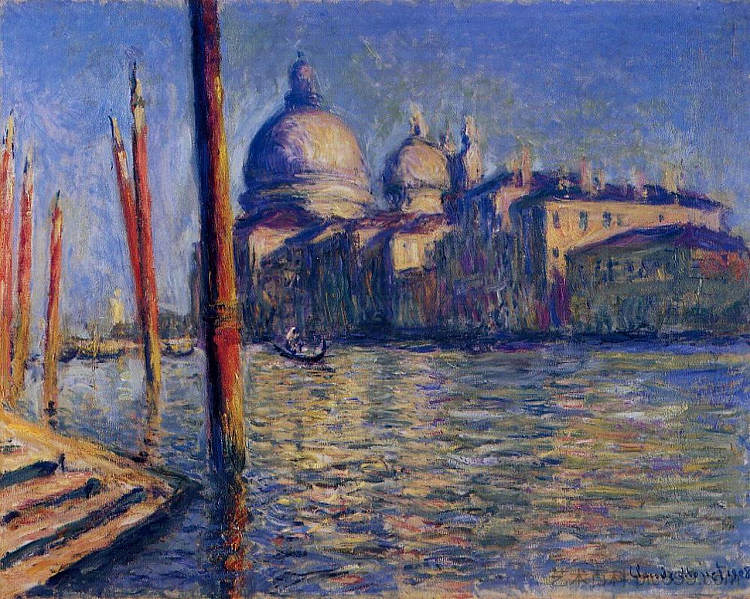 大运河和圣玛丽亚德拉致敬 The Grand Canal and Santa Maria della Salute (1908)，克劳德·莫奈