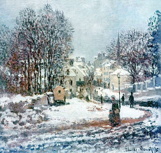 The Grand Street Entering to Argenteuil, Winter The Grand Street Entering to Argenteuil, Winter (1885)，克劳德·莫奈