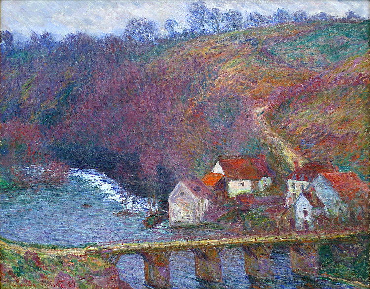 The Grande Creuse by the Bridge at Vervy The Grande Creuse by the Bridge at Vervy (1889)，克劳德·莫奈