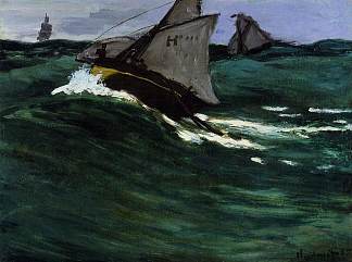 绿浪 The Green Wave (1866)，克劳德·莫奈