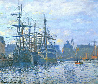 阿弗尔，贸易盆地 The Havre, the trade bassin (1874)，克劳德·莫奈