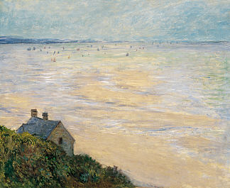 特鲁维尔的小屋，退潮 The Hut at Trouville, Low Tide (1881)，克劳德·莫奈