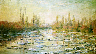 浮冰 The Ice Floes (c.1880)，克劳德·莫奈