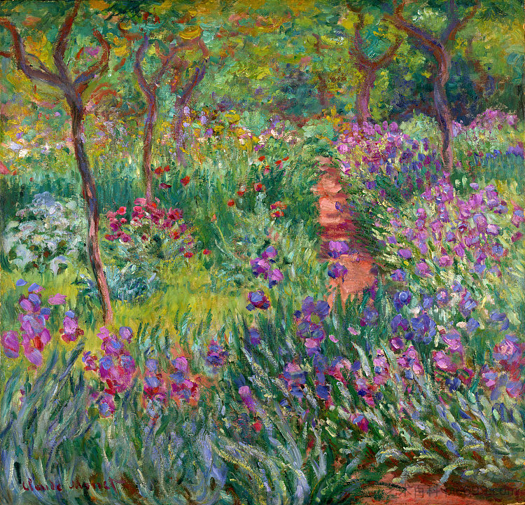 吉维尼的鸢尾花花园 The Iris Garden at Giverny (1899 - 1900)，克劳德·莫奈