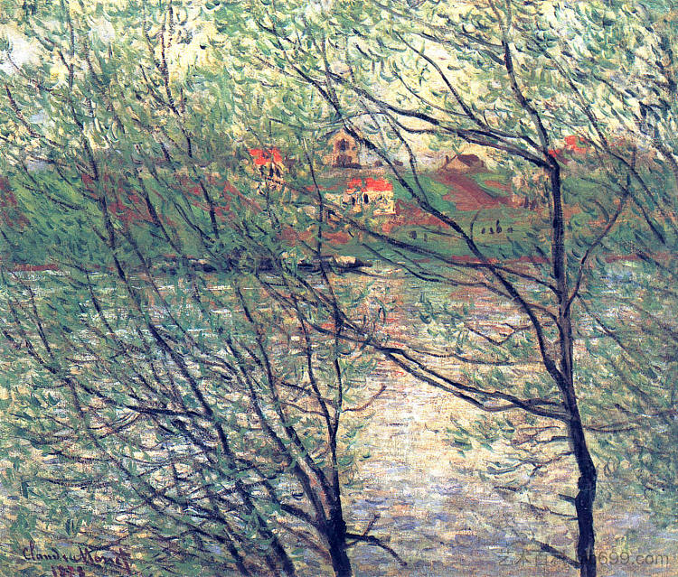 格兰德加特岛酒店 The Isle Grande-Jatte (1878)，克劳德·莫奈