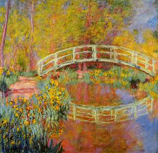 日本桥(莫奈花园中的桥) The Japanese Bridge (The Bridge in Monet’s Garden) (1895 – 1896)，克劳德·莫奈