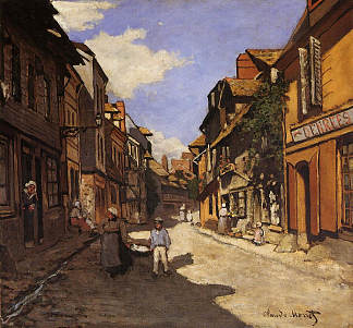 翁弗勒尔2号的拉街巴沃勒 The La Rue Bavolle at Honfleur 2 (1864)，克劳德·莫奈