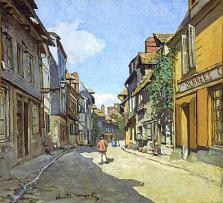翁弗勒尔的巴沃勒街 The La Rue Bavolle at Honfleur (1864)，克劳德·莫奈