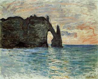 曼内波特，埃特雷塔特的悬崖 The Manneport, Cliff at Etretat (1883)，克劳德·莫奈