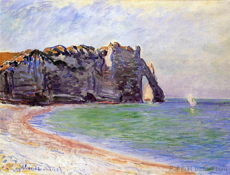 The Manneport, Etretat, the Porte d'Aval The Manneport, Etretat, the Porte d'Aval (1885)，克劳德·莫奈