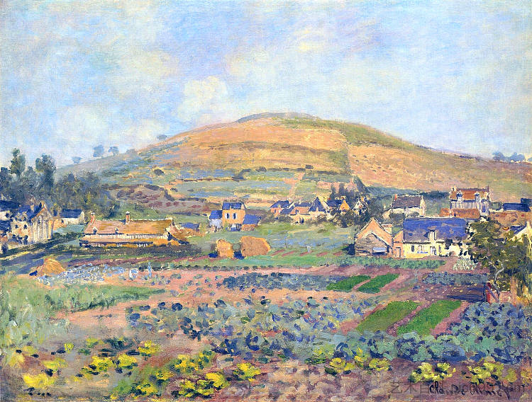 春天鲁昂的里布代山 The Mount Riboudet in Rouen at Spring (1872),克劳德·莫奈