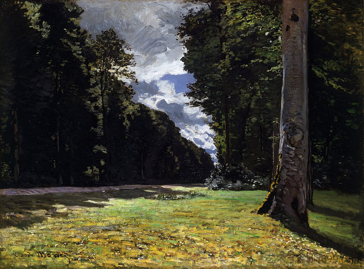 丰丹白露森林中的夏伊大道 The Pave de Chailly in the Fontainbleau Forest (1865)，克劳德·莫奈