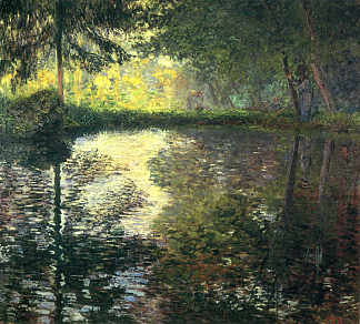 蒙特热龙的池塘 The Pond at Montgeron (1876)，克劳德·莫奈