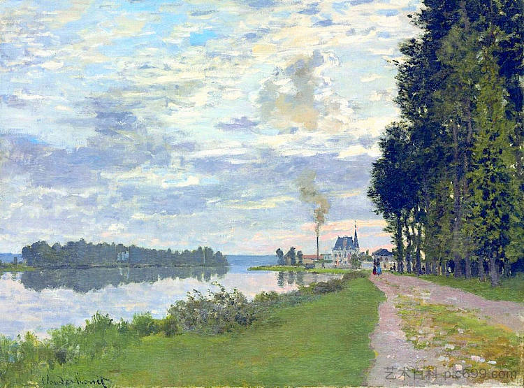 阿让特伊长廊 02 The Promenade at Argenteuil 02 (1872)，克劳德·莫奈