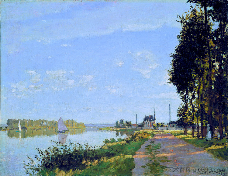 阿让特伊长廊 The Promenade at Argenteuil (1872)，克劳德·莫奈