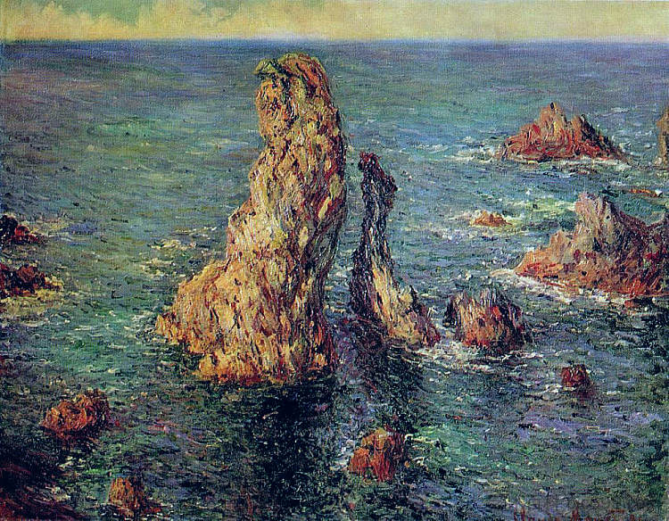 棉花港的金字塔 The Pyramids at Port-Coton (1886),克劳德·莫奈