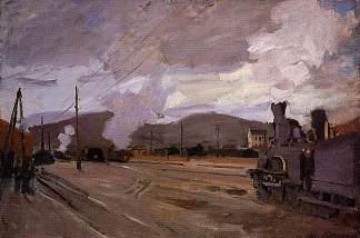 阿让特伊火车站 The Railroad Station at Argenteuil (1872)，克劳德·莫奈