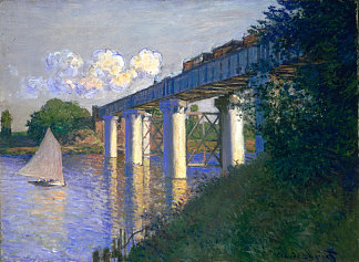 阿让特伊的铁路桥 The Railway Bridge at Argenteuil (1874)，克劳德·莫奈