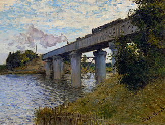 阿让特伊的铁路桥 The Railway Bridge at Argenteuil (1873)，克劳德·莫奈