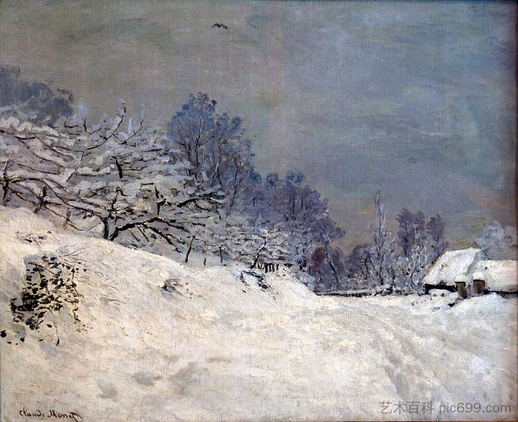 冬天圣西缅农场前的道路 The Road in front of Saint-Simeon Farm in Winter (1867)，克劳德·莫奈