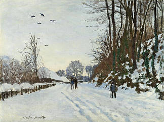 冬季通往圣西缅农场的道路 The Road to the Farm of Saint-Simeon in Winter (1867)，克劳德·莫奈