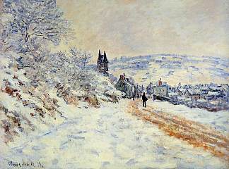 通往韦尔修伊之路，雪雪效应 The Road to Vertheuil, Snow Effect (1879)，克劳德·莫奈