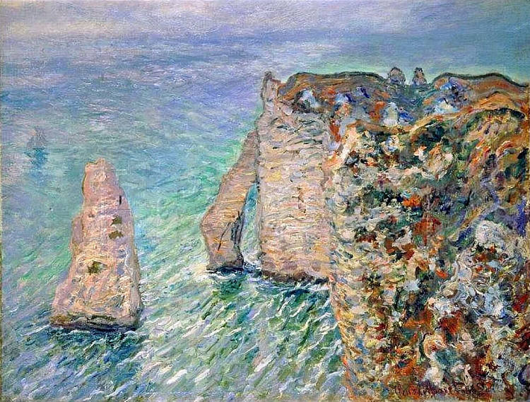 石针和阿瓦尔门 The Rock Needle and the Porte d'Aval (1886)，克劳德·莫奈