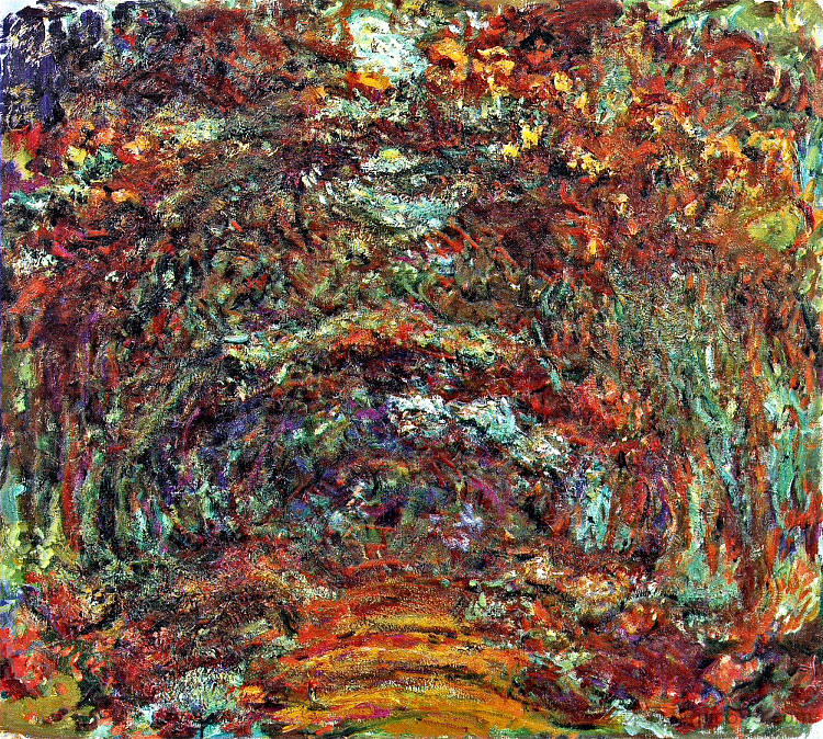 玫瑰小径,吉维尼 The Rose Path, Giverny (1920 - 1922),克劳德·莫奈