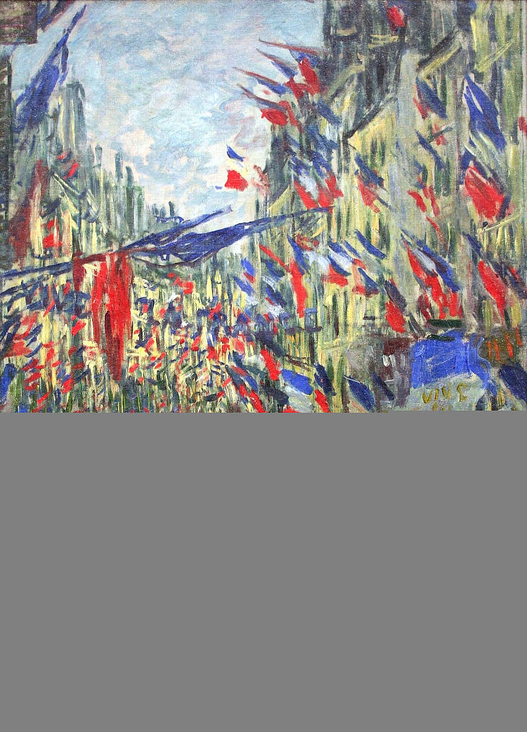 蒙塔盖尔街与旗帜 The Rue Montargueil with Flags (1878)，克劳德·莫奈