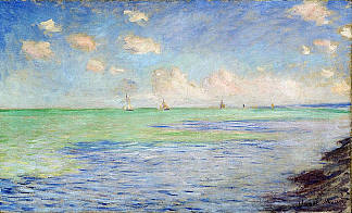 波维尔的大海 The Sea at Pourville (1882)，克劳德·莫奈