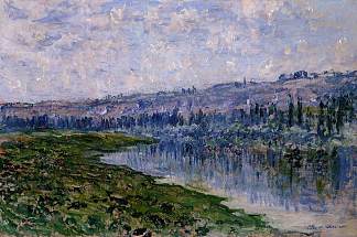 塞纳河和尚特梅斯勒山 The Seine and the Chaantemesle Hills (1880)，克劳德·莫奈