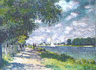 阿让特伊的塞纳河 The Seine at Argenteuil (1875)，克劳德·莫奈