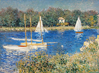 阿让特伊的塞纳河 The Seine at Argenteuil (1874)，克劳德·莫奈