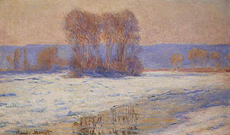 冬天，班纳古的塞纳河 The Seine at Bennecourt, Winter (1893)，克劳德·莫奈