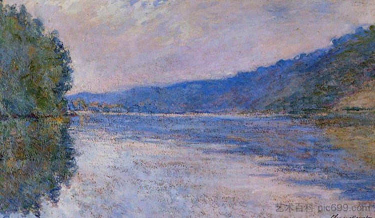 维勒兹港的塞纳河 The Seine at Port-Villez (1894)，克劳德·莫奈