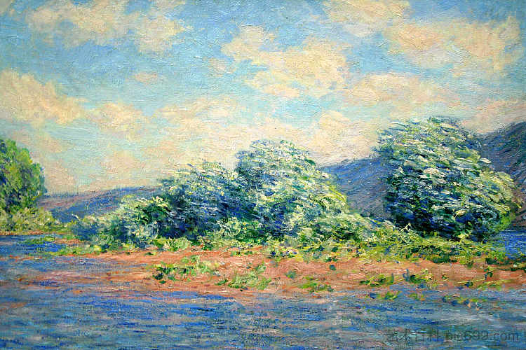 维勒茨港的塞纳河 The Seine at Port-Villez (1883),克劳德·莫奈