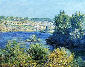 维特伊的塞纳河 The Seine at Vetheuil (1881)，克劳德·莫奈